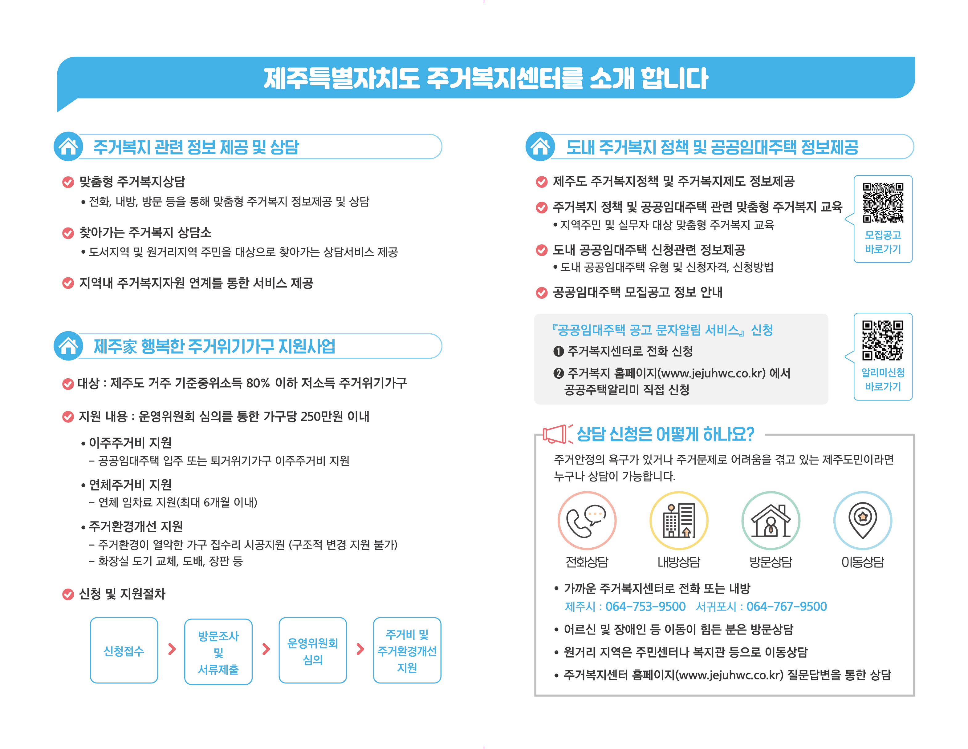 2024년 제주특별자치도 주거복지센터 리플렛